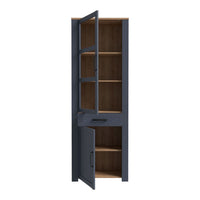 Thumbnail for Bohol Narrow Display Cabinet in Riviera Oak Navy