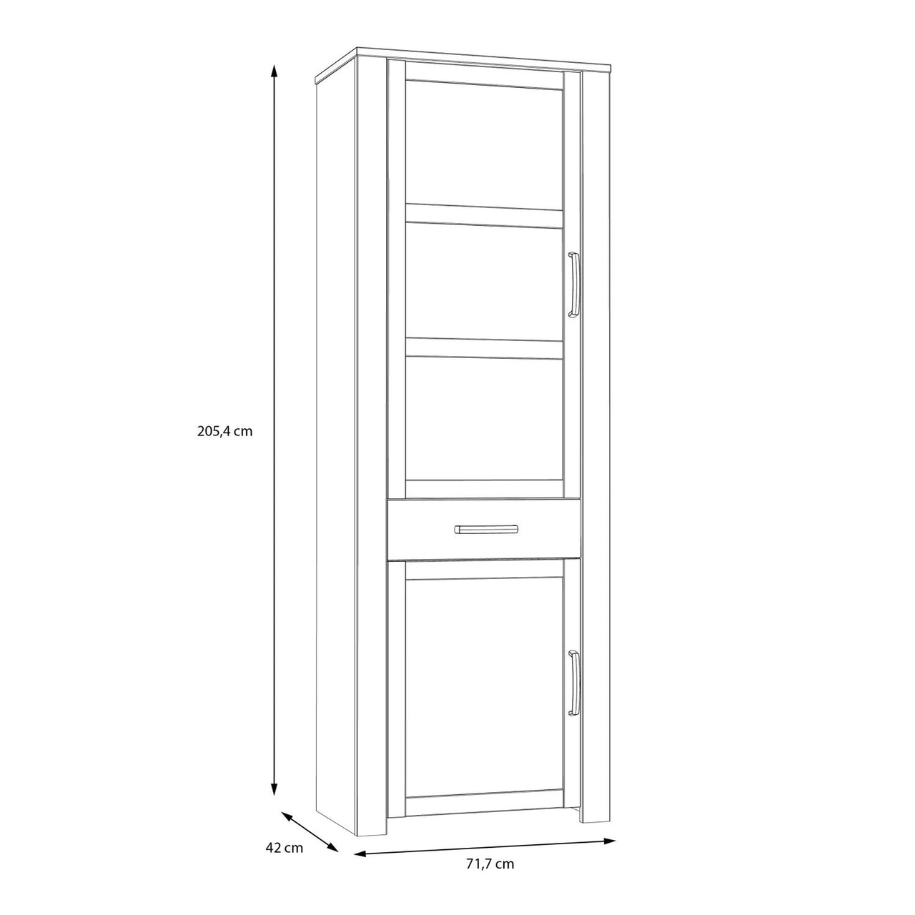 Bohol Narrow Display Cabinet in Riviera Oak Grey Oak