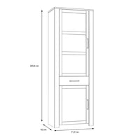 Thumbnail for Bohol Narrow Display Cabinet inc. 2x LED Lights in Riviera Oak Grey Oak