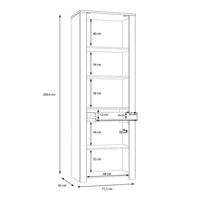 Thumbnail for Bohol Narrow Display Cabinet inc. 2x LED Lights in Riviera Oak Grey Oak