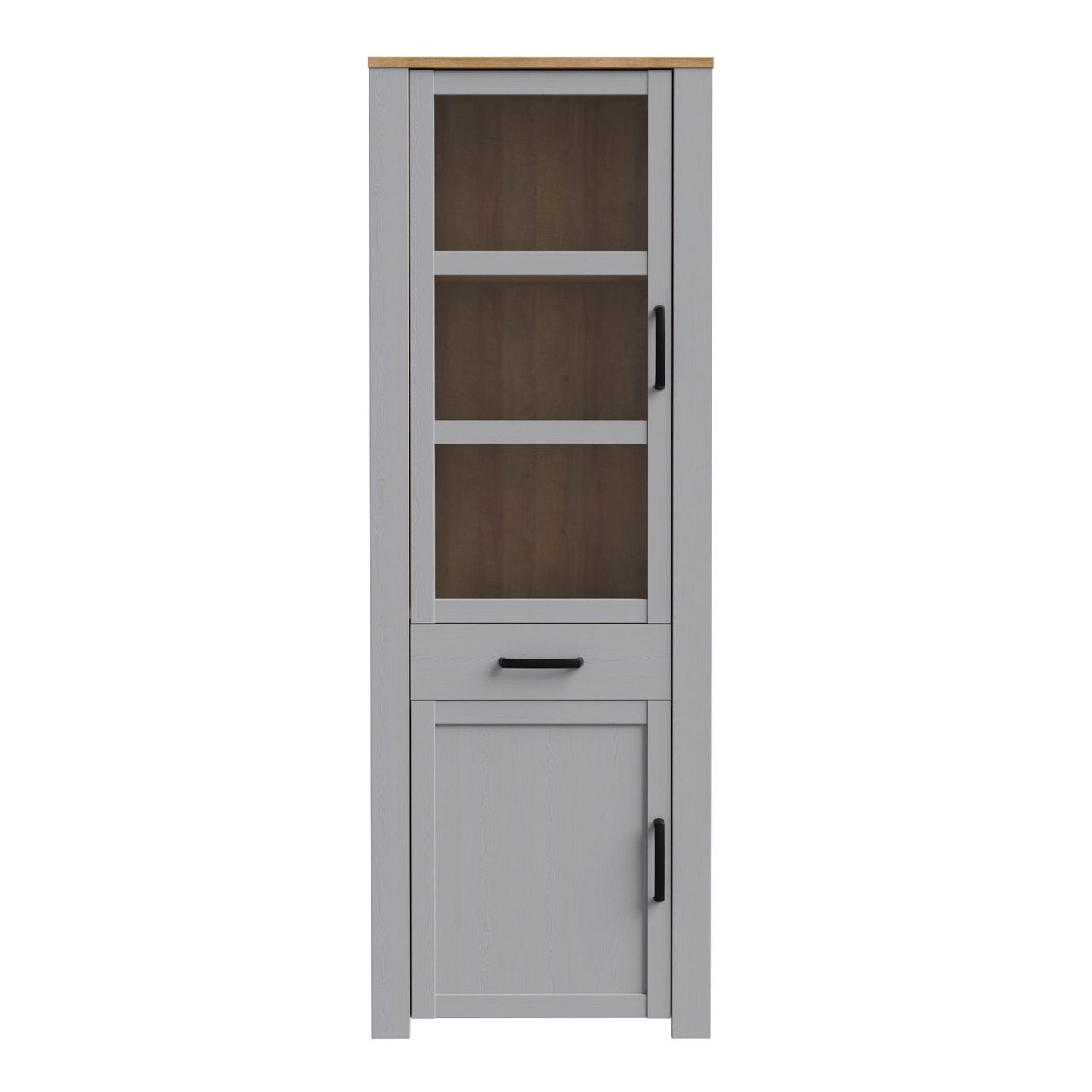 Bohol Narrow Display Cabinet in Riviera Oak Grey Oak