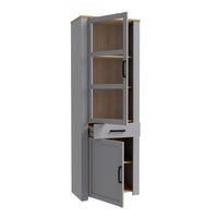 Thumbnail for Bohol Narrow Display Cabinet in Riviera Oak Grey Oak