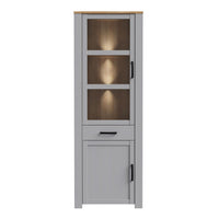 Thumbnail for Bohol Narrow Display Cabinet in Riviera Oak Grey Oak