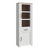 Thumbnail for Bohol Narrow Display Cabinet in Riviera Oak White