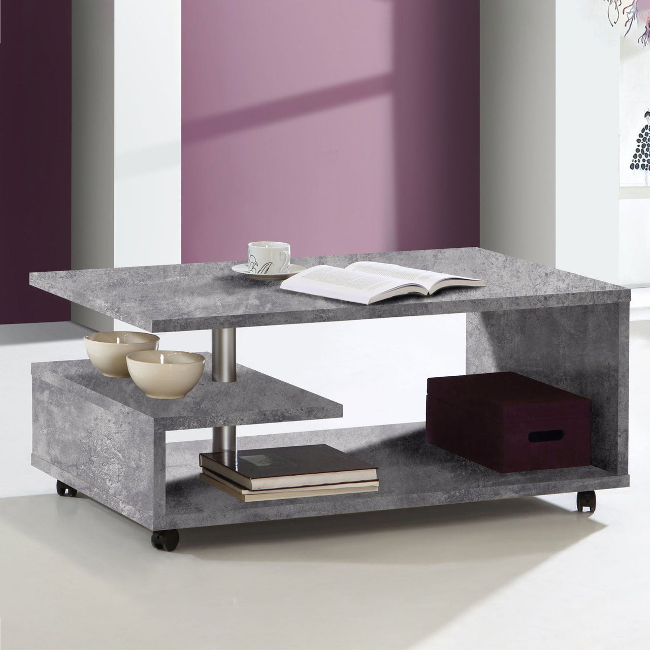 Mauro 3x3 Storage Unit in Concrete Grey