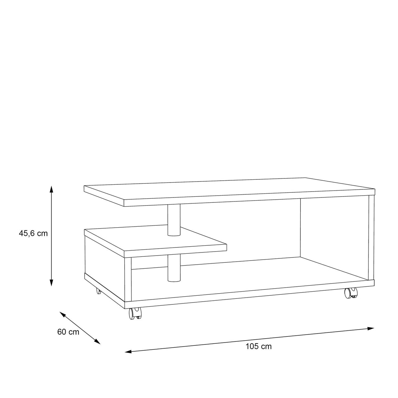 Bailey Coffee Table in Concrete Optic Dark Grey