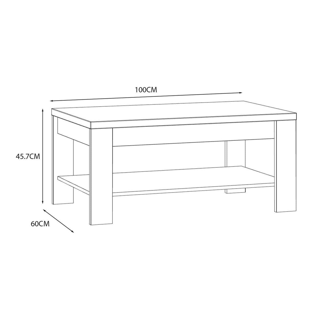 Bohol Coffee Table in Riviera Oak Grey Oak