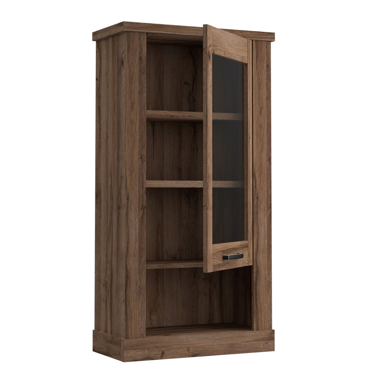 Corona 1 Door Wall Display Cabinet in Tabak Oak