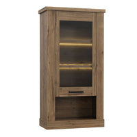 Thumbnail for Corona 1 Door Wall Display Cabinet in Tabak Oak