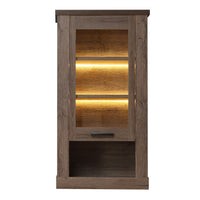 Thumbnail for Corona 1 Door Wall Display Cabinet in Tabak Oak