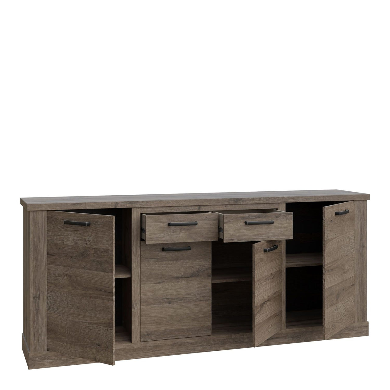 Corona 4 Door 2 Drawer Chest of Drawers in Tabak Oak