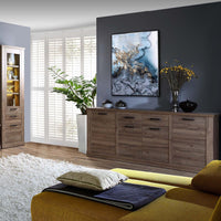 Thumbnail for Corona 4 Door 2 Drawer Chest of Drawers in Tabak Oak