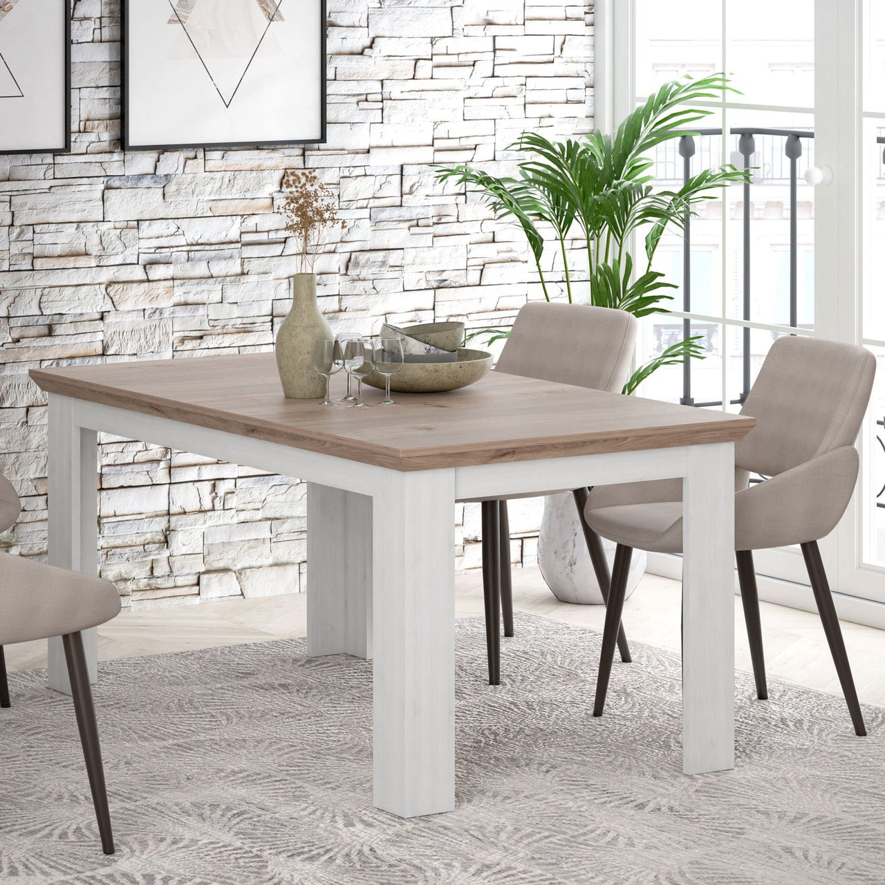 Illopa Extending Dining Table 160207cm in Oak Nelson Snowy Oak