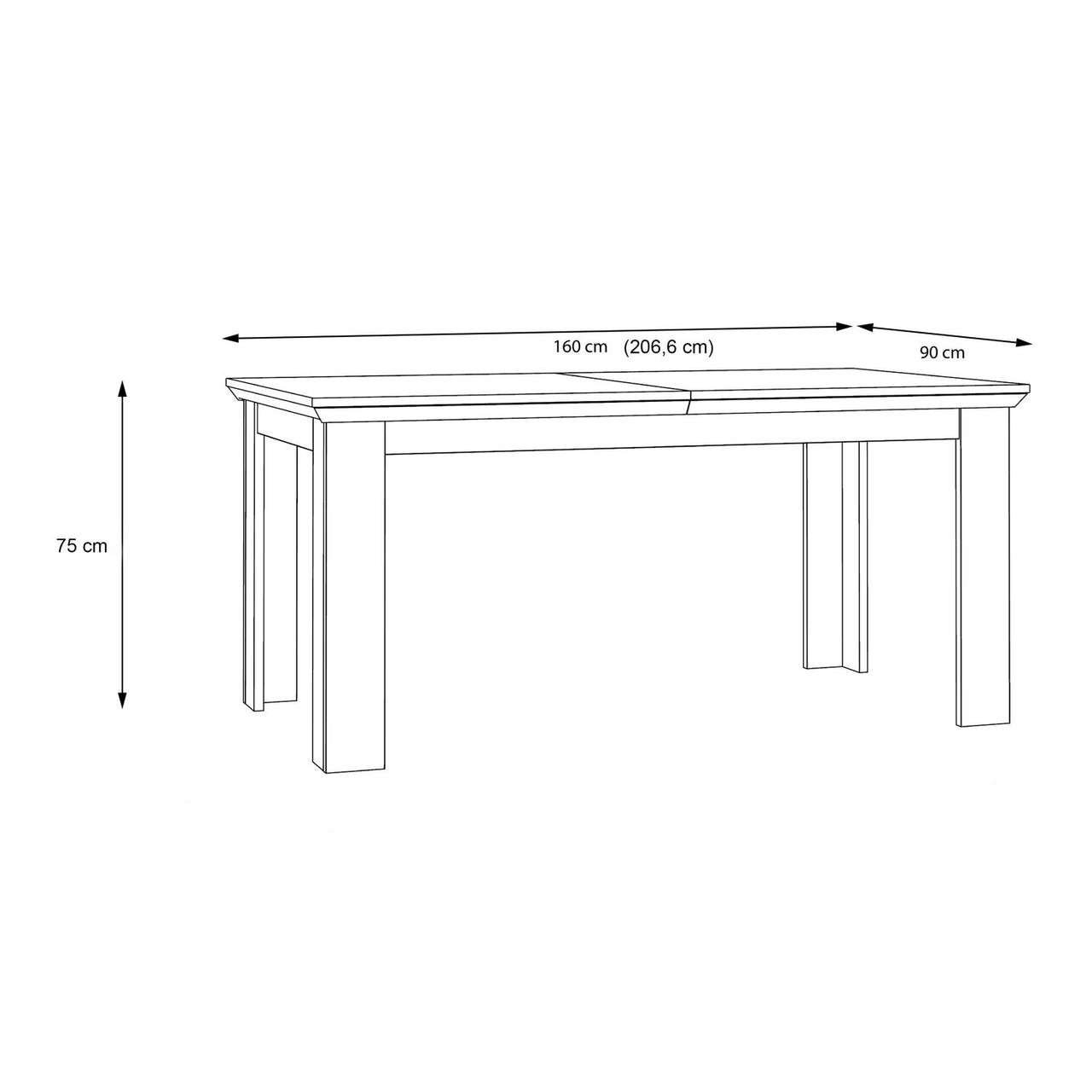 Illopa Extending Dining Table 160207cm in Oak Nelson Snowy Oak