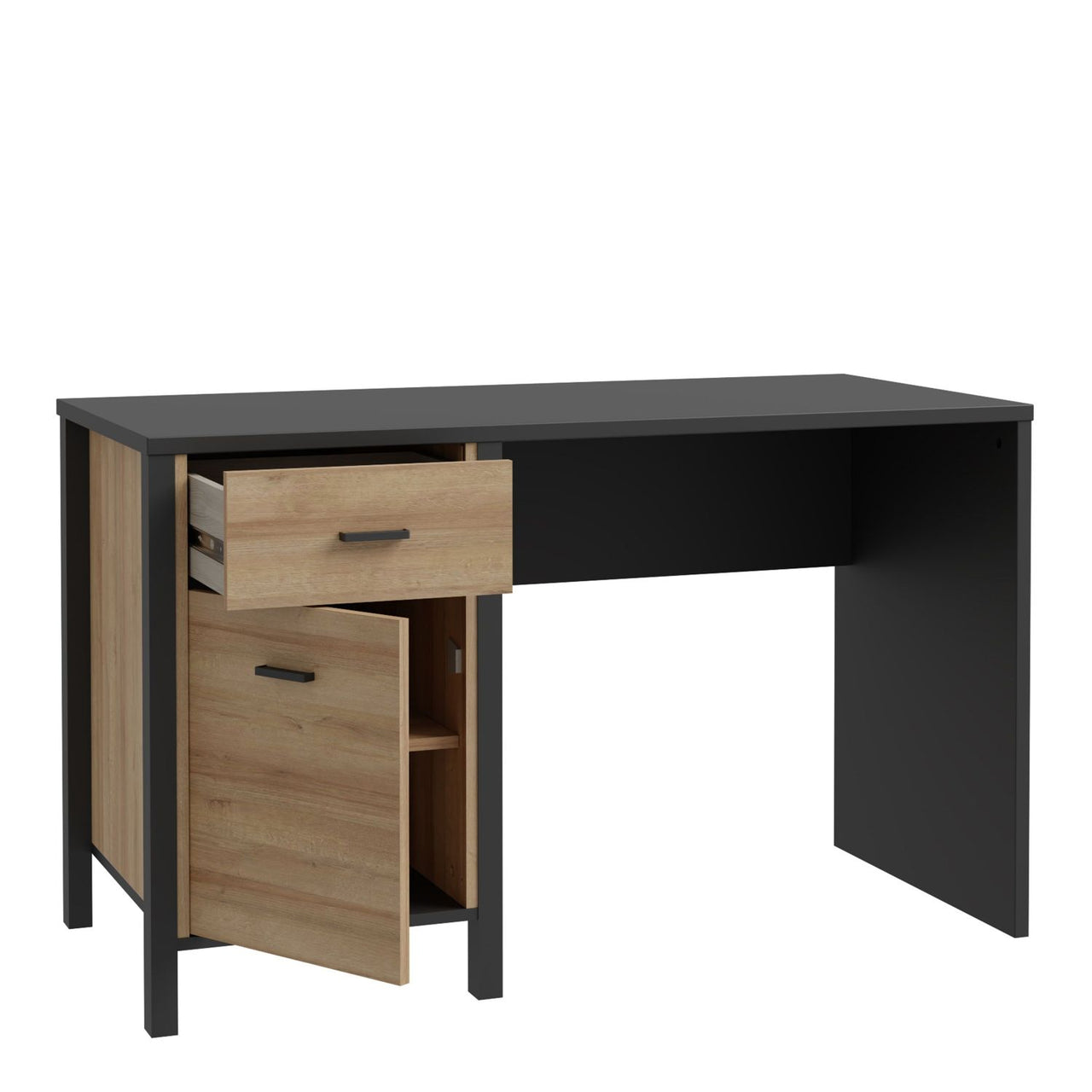 High Rock Desk in Matt Black Riviera Oak