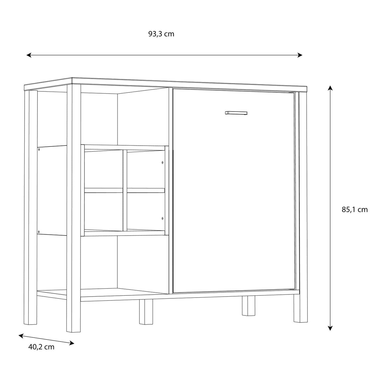 High Rock Storage Display Chest in Matt Black Riviera Oak