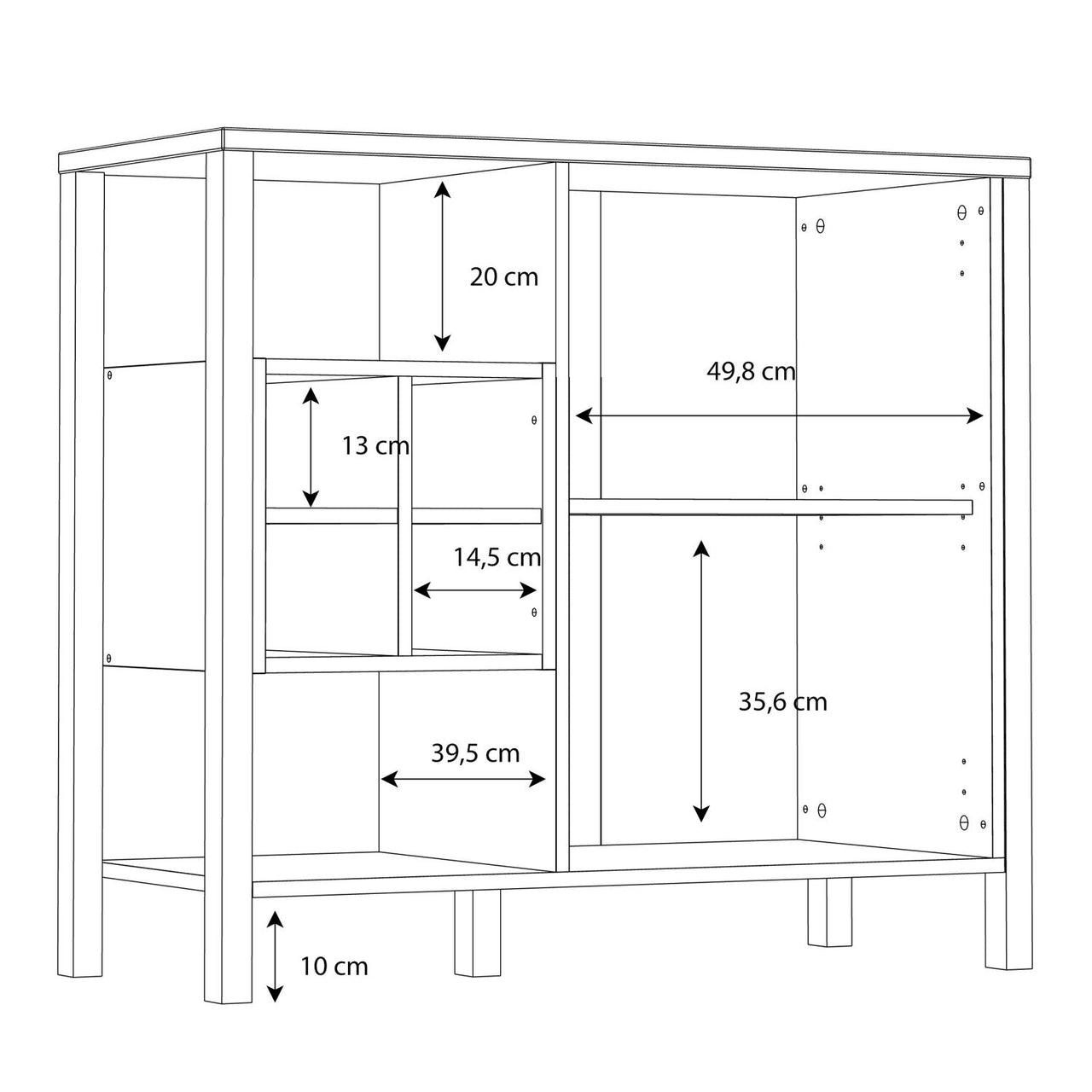 High Rock Storage Display Chest in Matt Black Riviera Oak