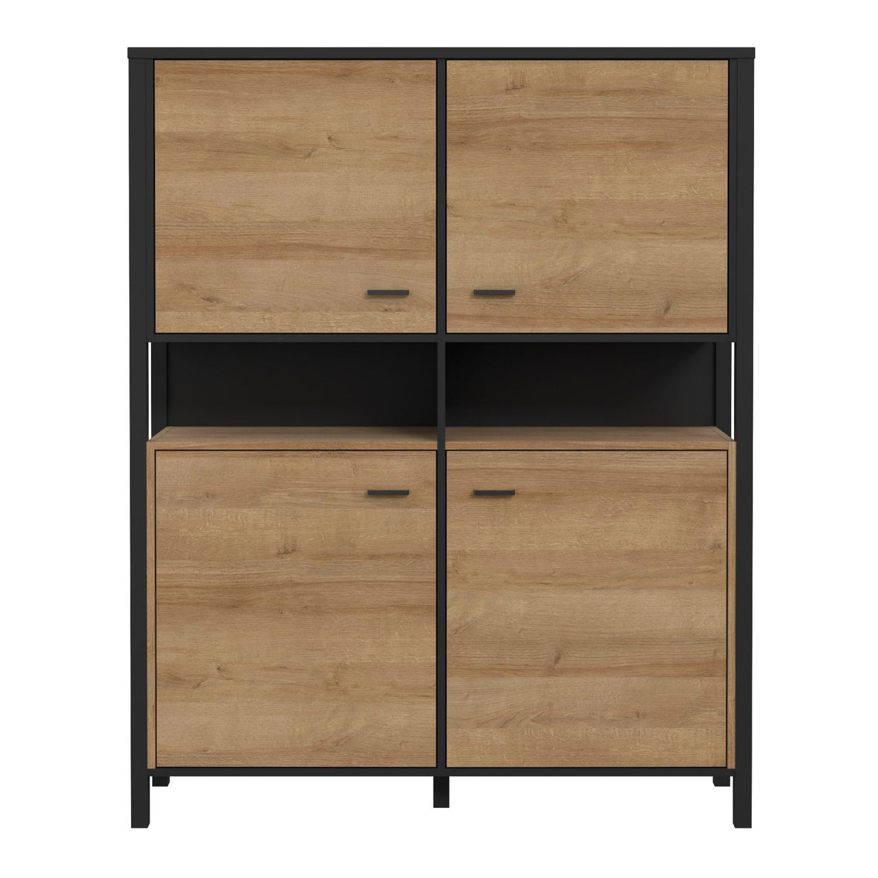 High Rock Storage Cabinet in Matt Black Riviera Oak