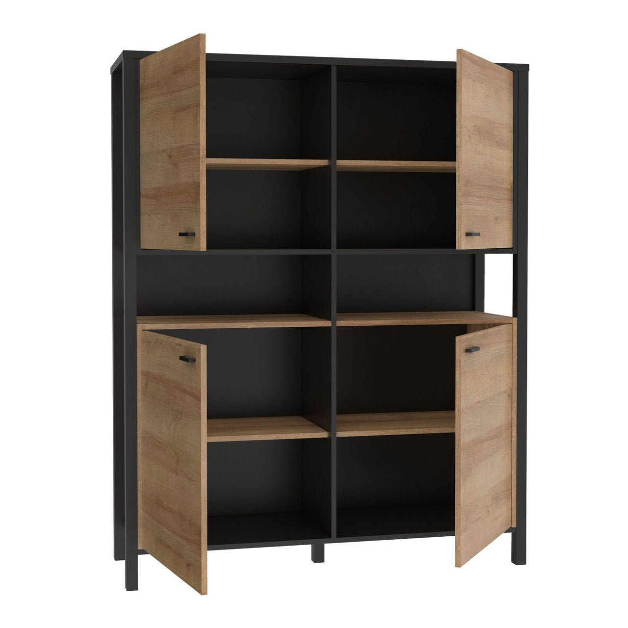 High Rock Storage Cabinet in Matt Black Riviera Oak