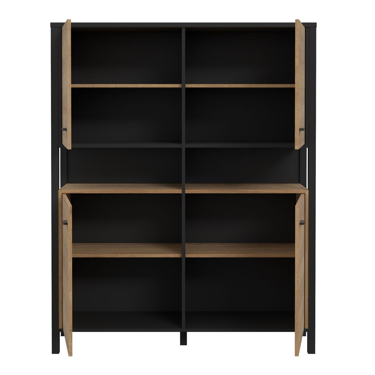 High Rock Storage Cabinet in Matt Black Riviera Oak