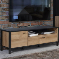 Thumbnail for High Rock TV Unit in Matt Black Riviera Oak