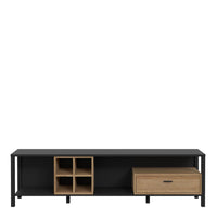 Thumbnail for High Rock Wide TV Unit in Matt Black Riviera Oak