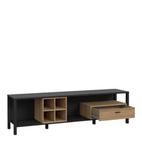 Thumbnail for High Rock Wide TV Unit in Matt Black Riviera Oak