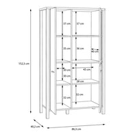 Thumbnail for High Rock Small Display Cabinet in Matt Black Riviera Oak