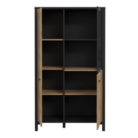 Thumbnail for High Rock Small Display Cabinet in Matt Black Riviera Oak