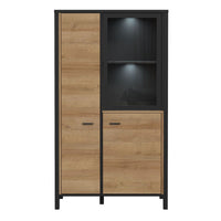 Thumbnail for High Rock Small Display Cabinet in Matt Black Riviera Oak