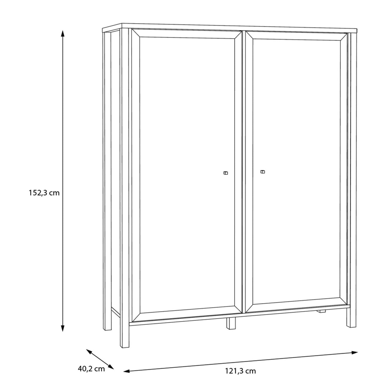 High Rock Extra Wide Display Cabinet in Matt Black Riviera Oak