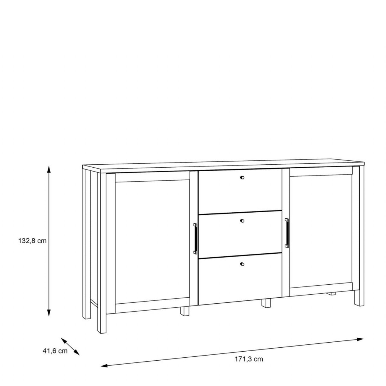 Malte Brun Sideboard with 3 Drawers and 2 Doors in Waterford Oak