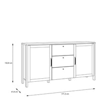 Thumbnail for Malte Brun Sideboard with 3 Drawers and 2 Doors in Waterford Oak