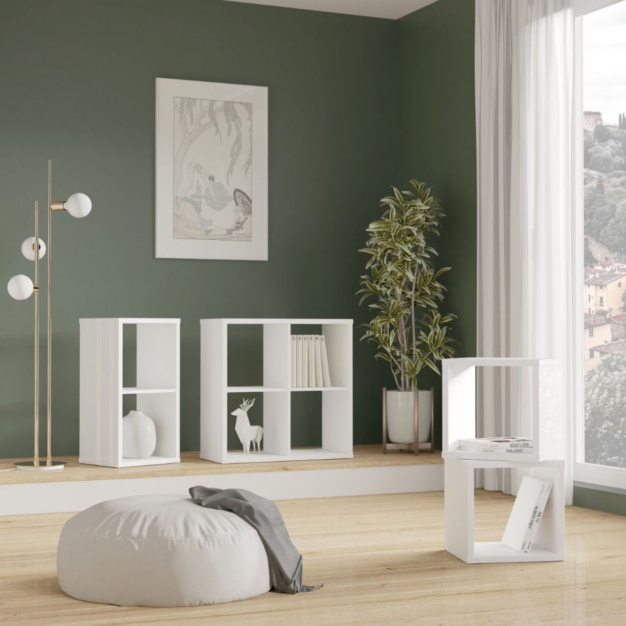 Mauro Singular Storage Unit in White High Gloss White