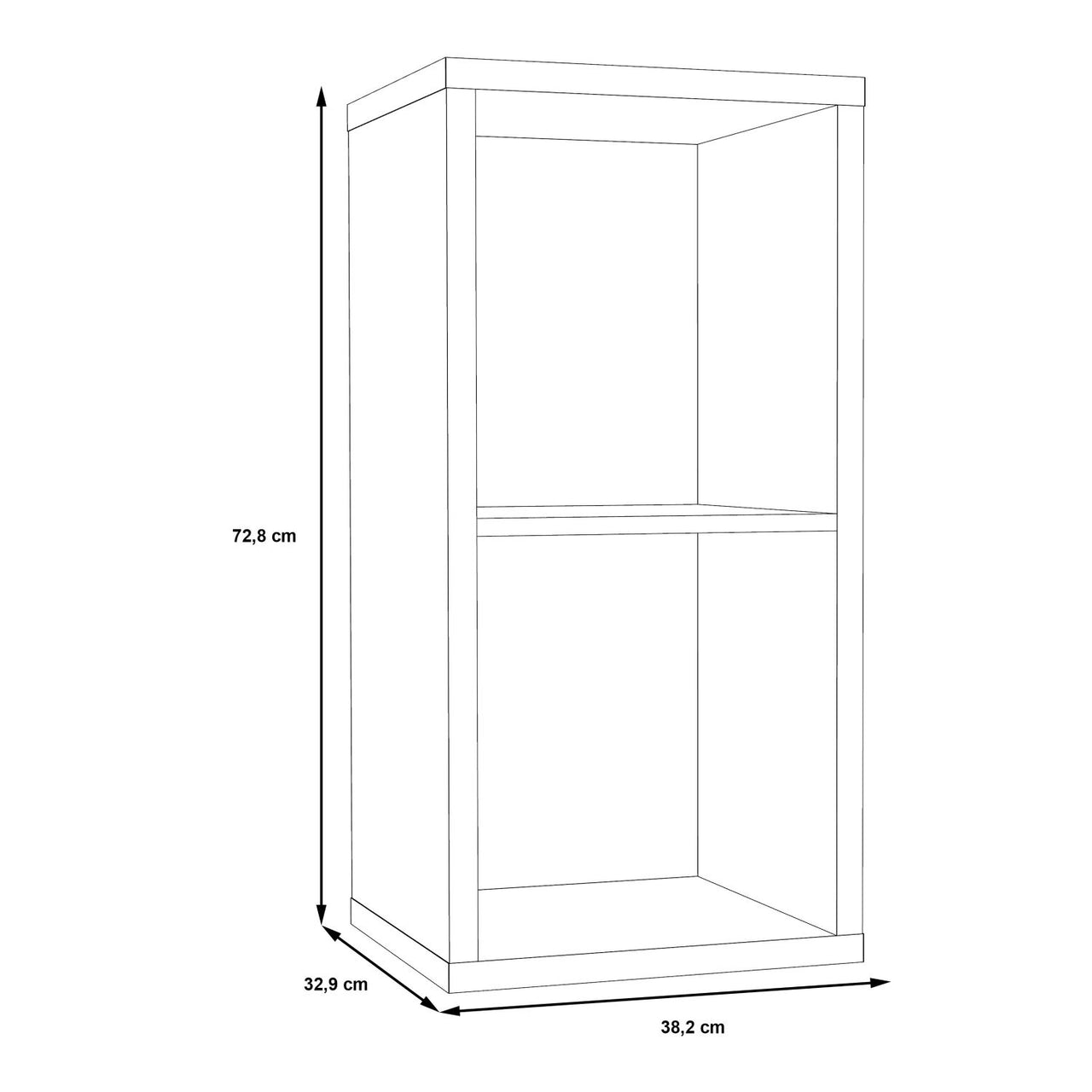 Mauro 1 Shelf Storage Unit in White High Gloss White