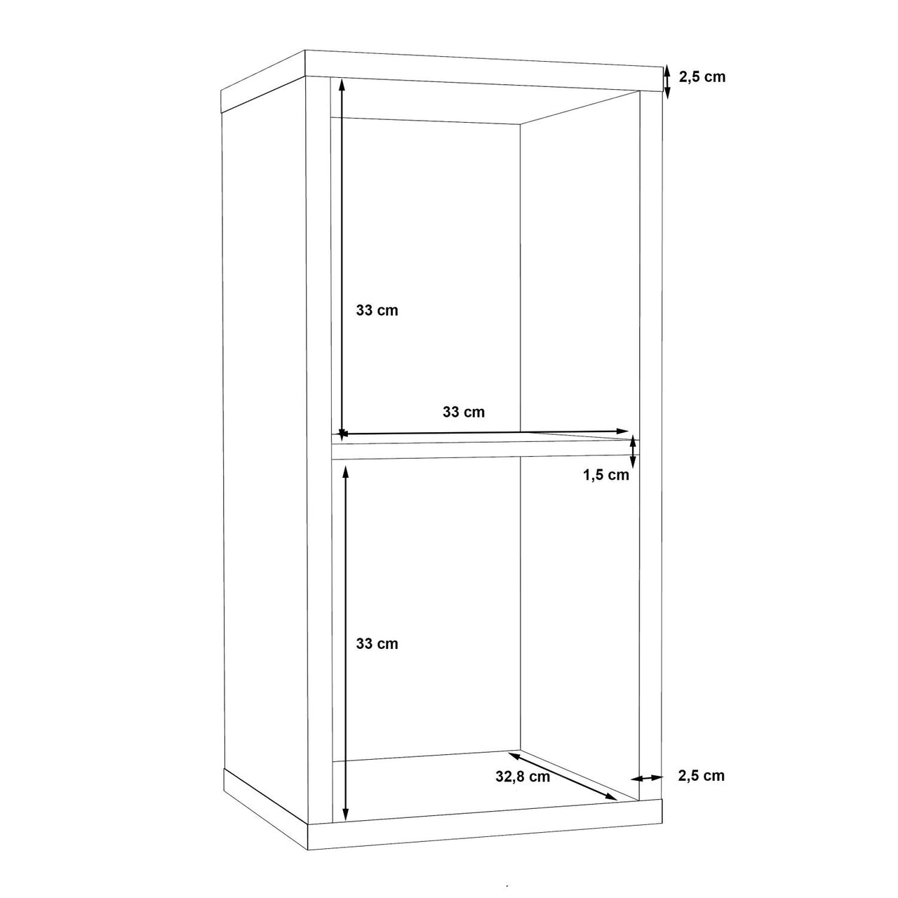 Mauro 1 Shelf Storage Unit in White High Gloss White