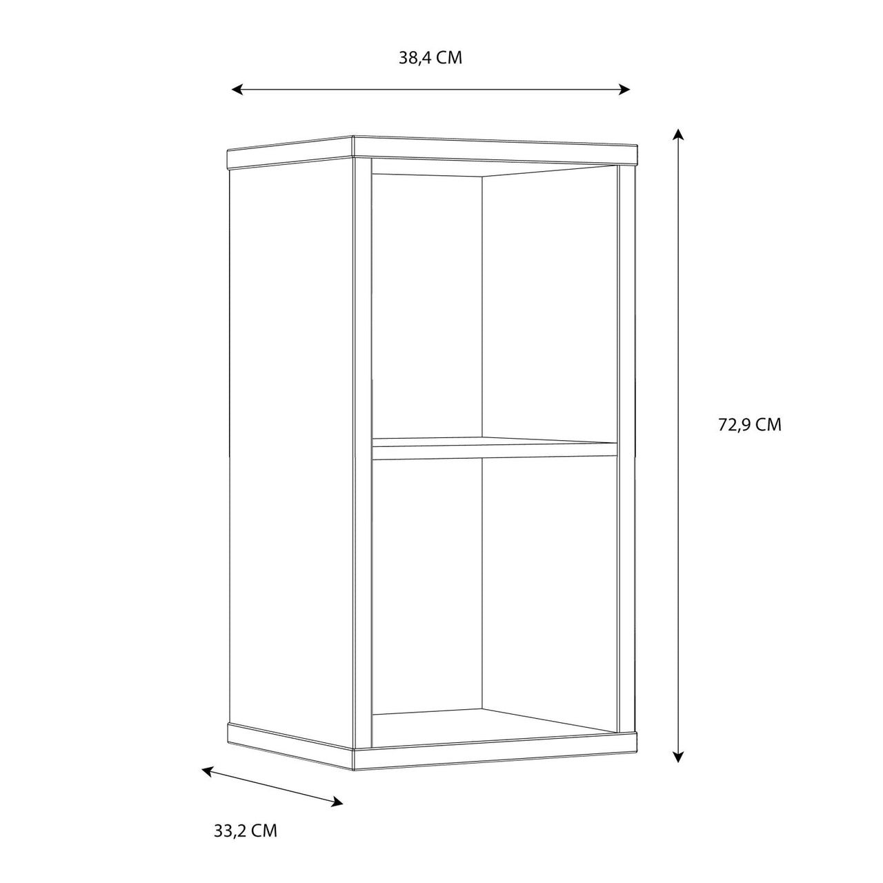 Mauro 1 Shelf Storage Unit in White High Gloss White