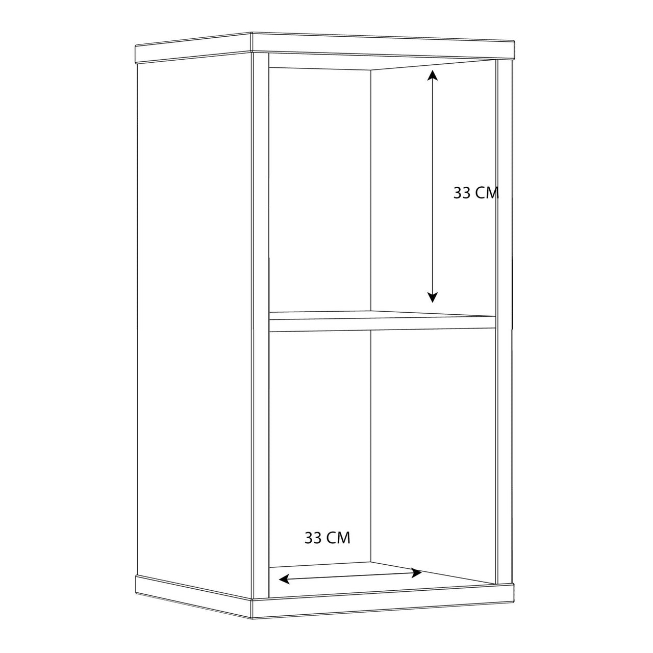 Mauro 2x2 Storage Unit in White High Gloss White