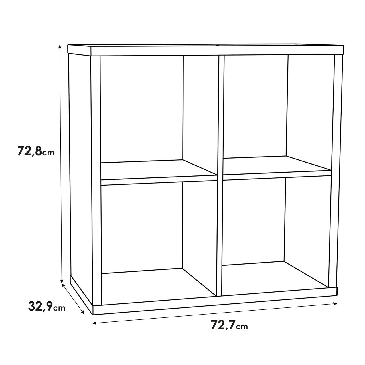 Mauro 3x3 Storage Unit in Sand Oak