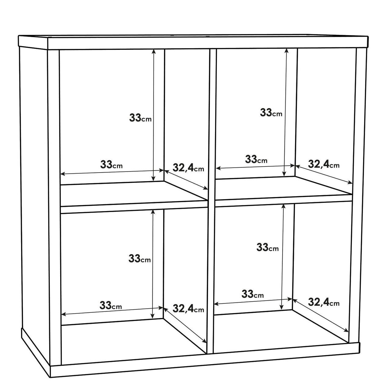 Mauro 3x3 Storage Unit in Sand Oak