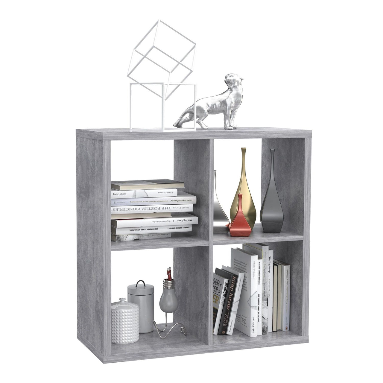 Mauro 2x2 Storage Unit in Concrete Grey