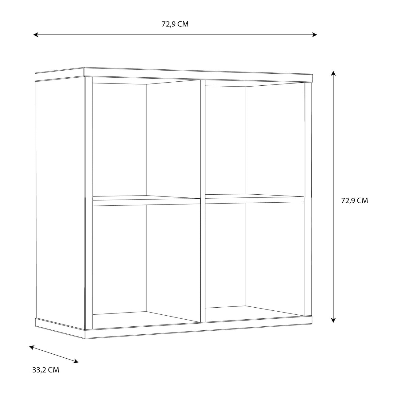 Mauro 2x2 Storage Unit in White High Gloss White