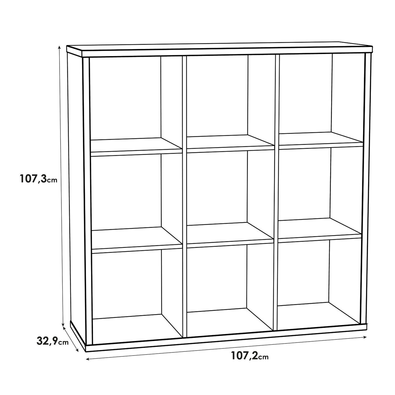 Mauro 3x3 Storage Unit in Matt White