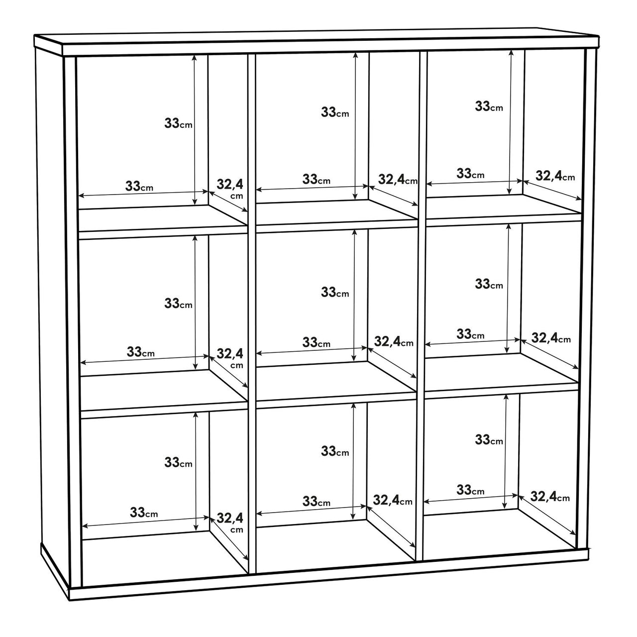 Mauro 3x3 Storage Unit in Sand Oak