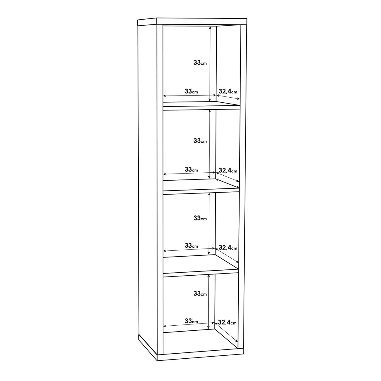 Mauro 3 Shelves Storage Unit in Matt White