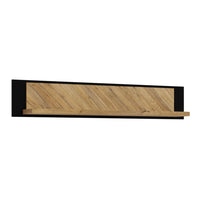 Thumbnail for Nikomedes Wall shelf in Spica Oak Matt Black Bartex Oak