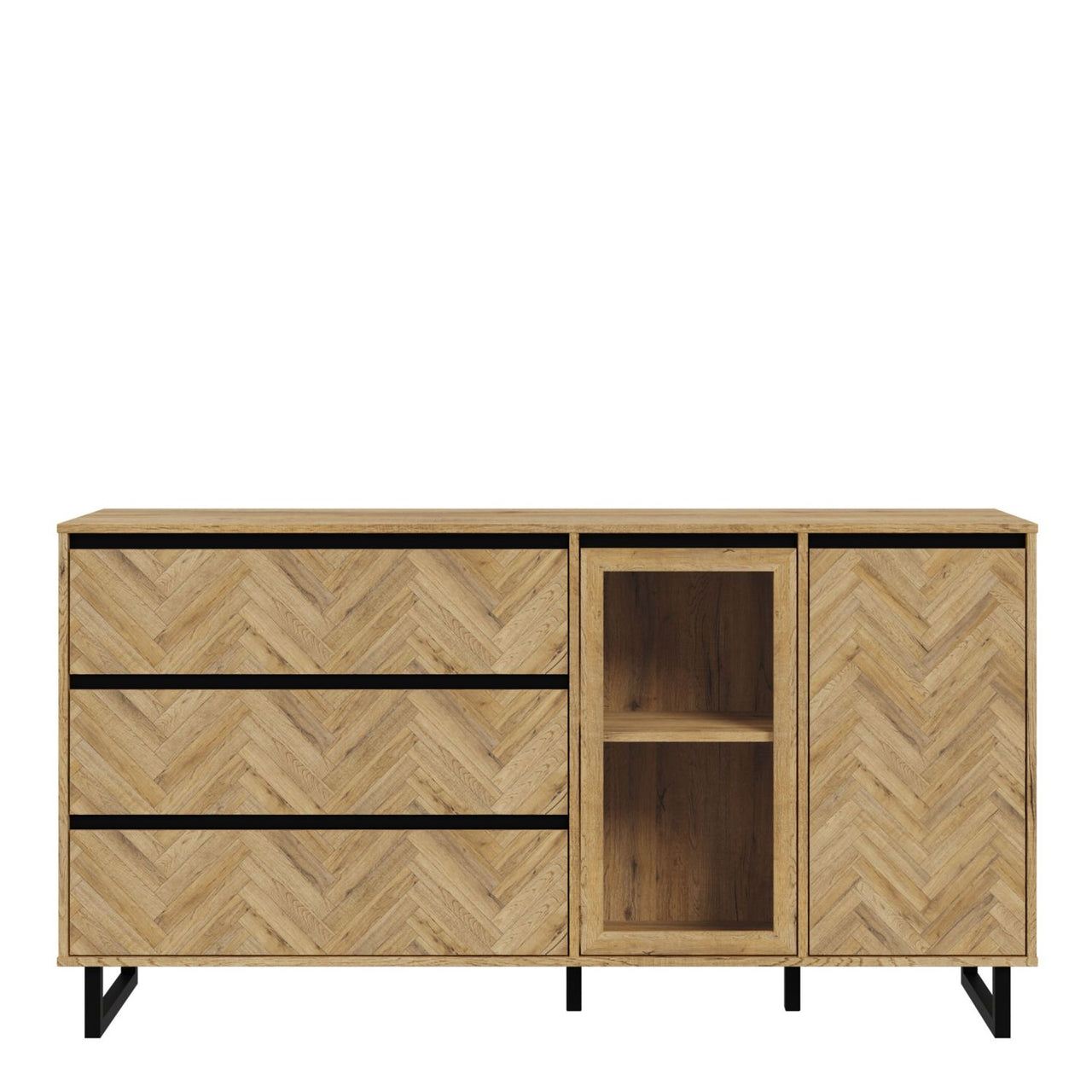 Parquet Oak Large Sideboard Modern Style