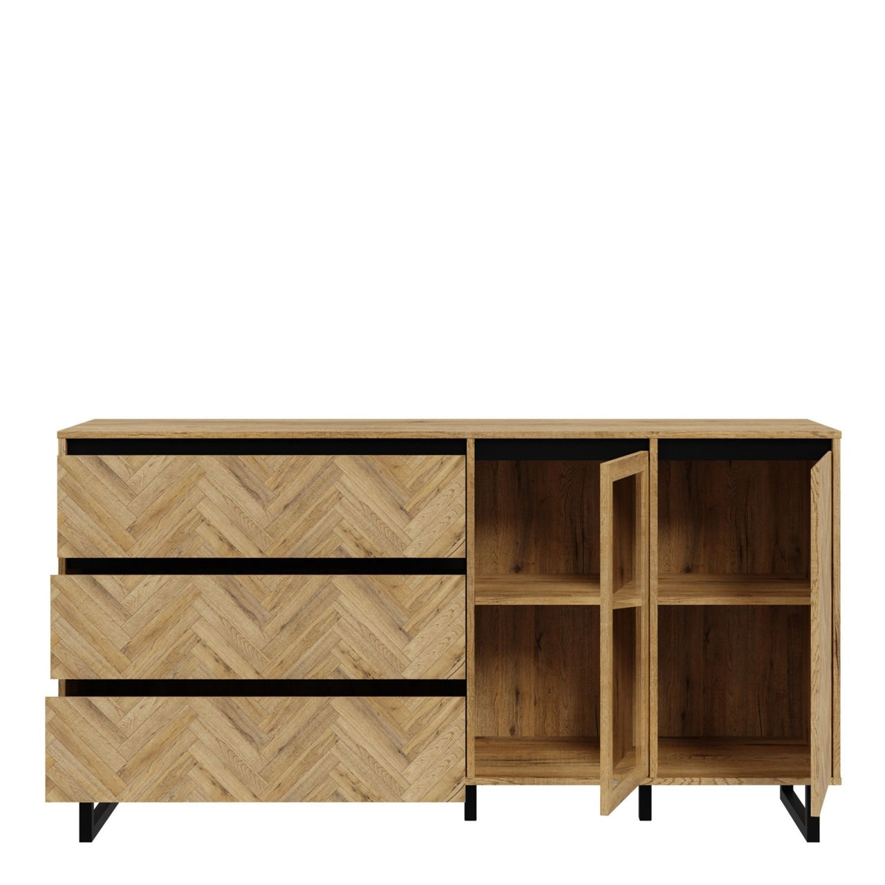 Parquet Oak Large Sideboard Modern Style