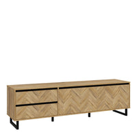 Thumbnail for Nikomedes TV Unit in Spica Oak Matt Black Bartex Oak