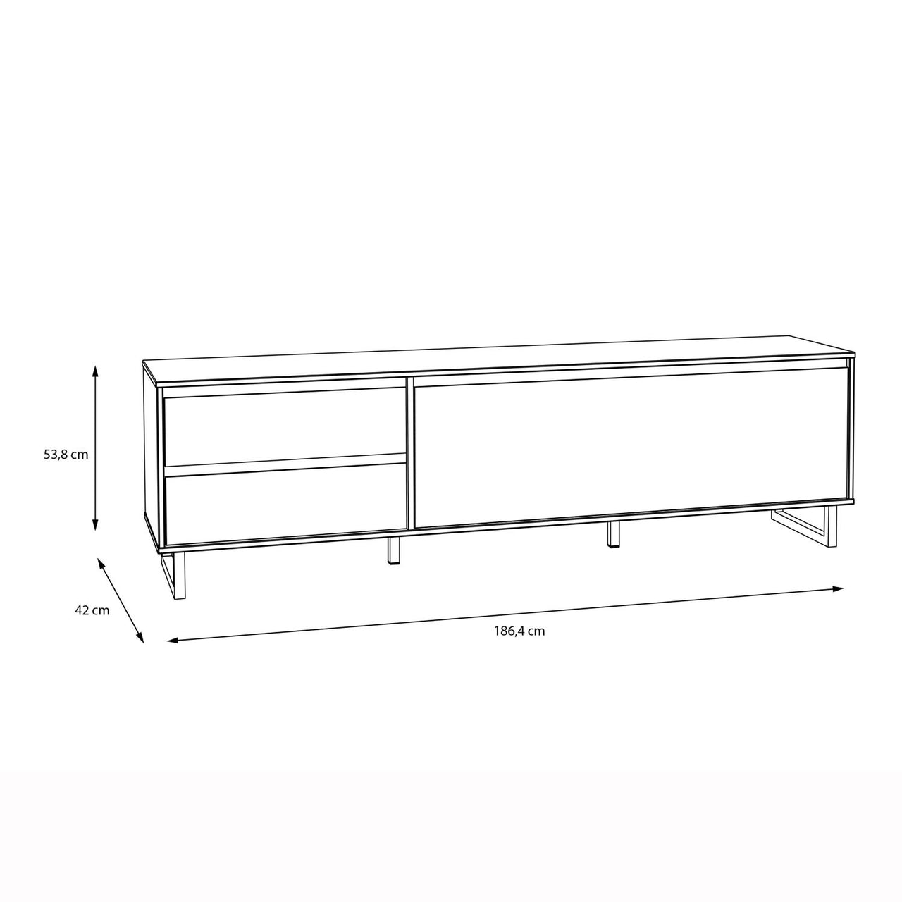 Parquet Oak Large TV Unit 2 And Big Cabinet Modern Style